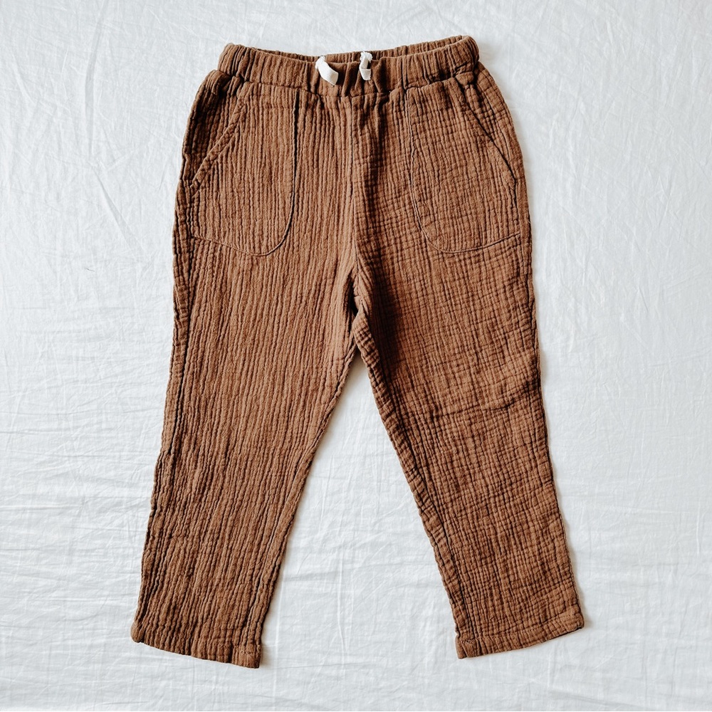 Boys Knot Waist Slant Pocket Textured Pants